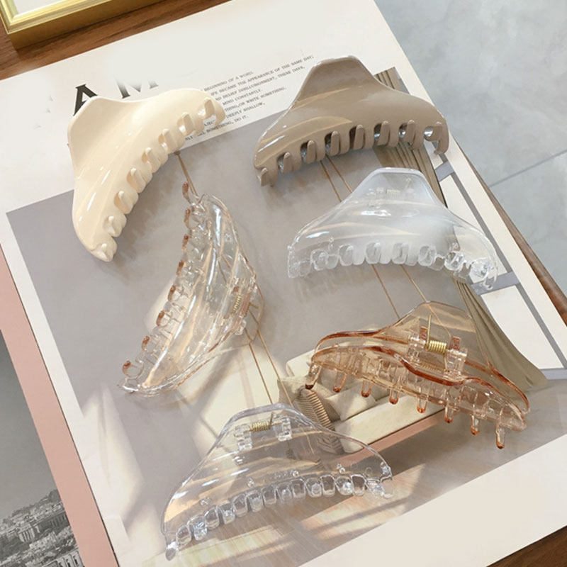 Transparent-Hair-Claws-Crab-Solid-Color-Acrylic-Barrette-Vintage-Hair-Clip-Simple-Elegant-Hair-Accessories-Ponytail-1