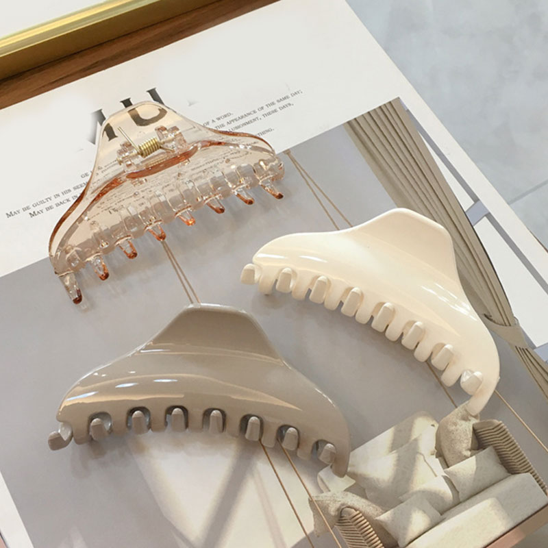 Transparent-Hair-Claws-Crab-Solid-Color-Acrylic-Barrette-Vintage-Hair-Clip-Simple-Elegant-Hair-Accessories-Ponytail